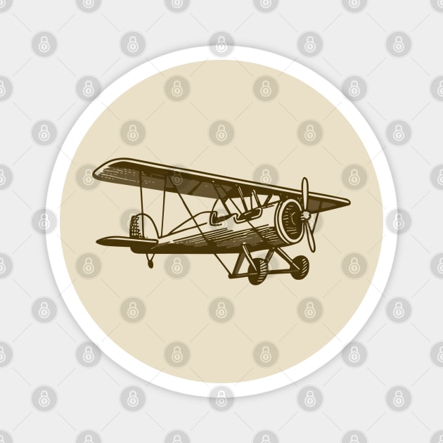 Line art of a Biplane Magnet by design/you/love